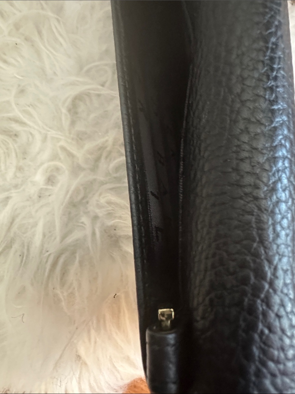 Ted Baker Black Leather Continental Wallet with Gold Logo (missing “A) - Picture 4 of 7